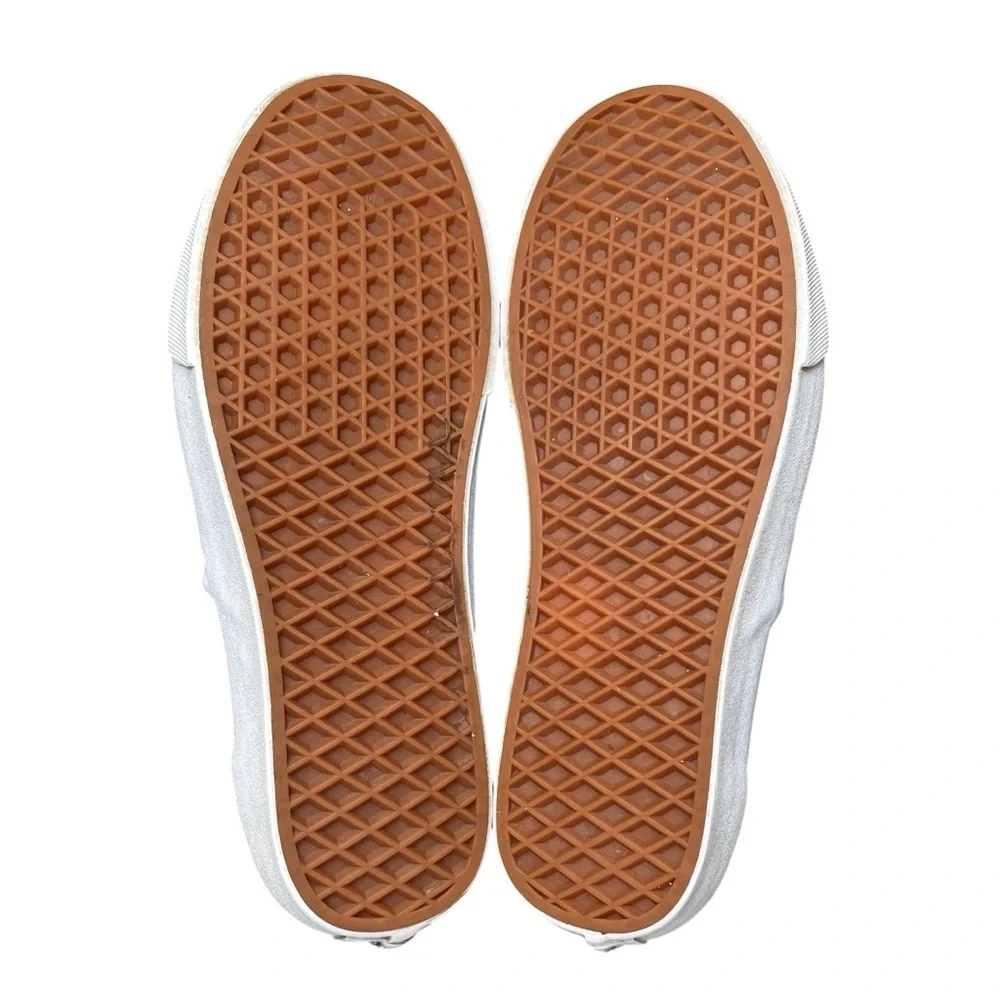 Vans Men's Black Perforated Leather Classic Slip-On Shoes Sneakers Size 8.5